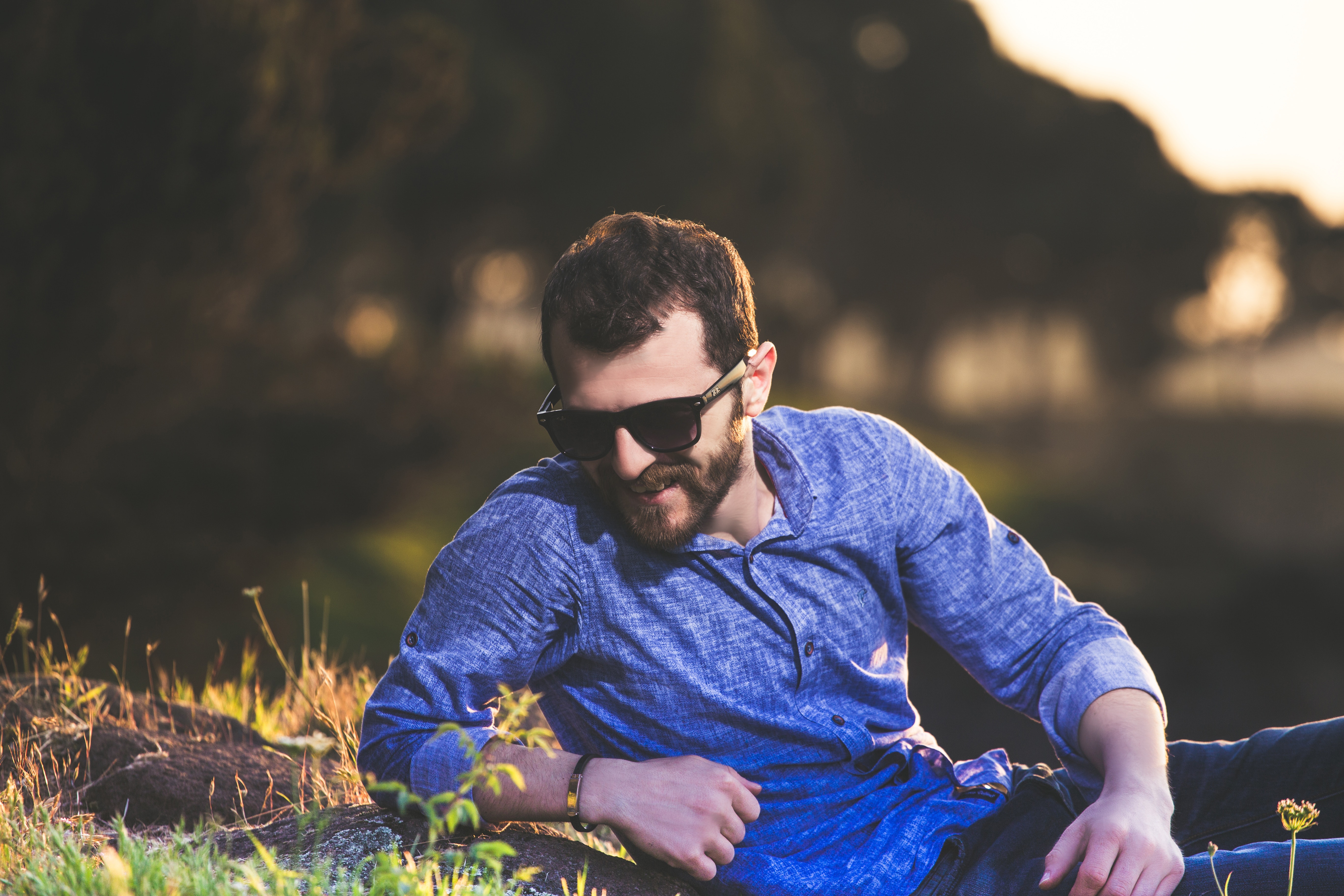 happy hipster with beard