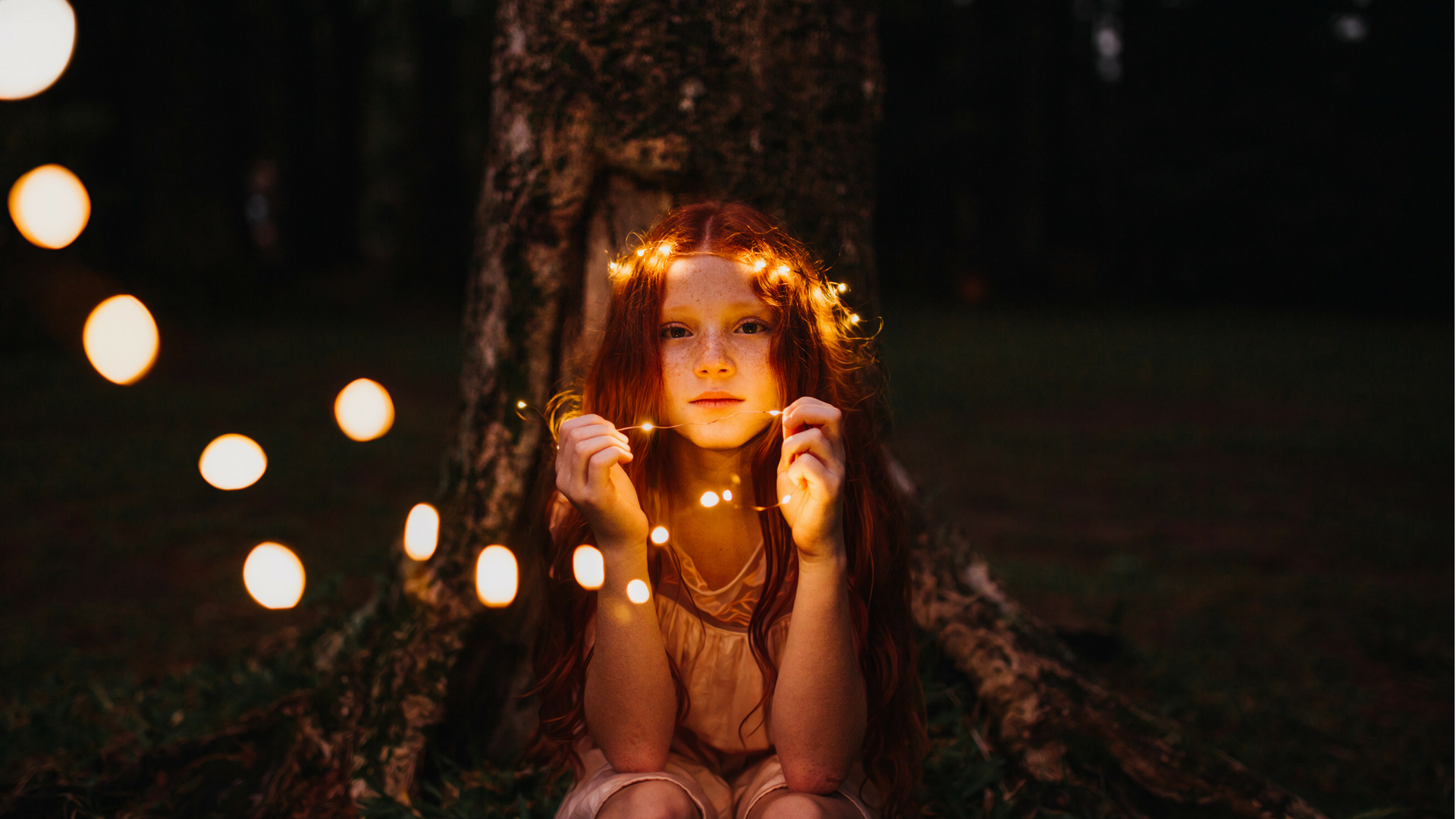 girl with lights